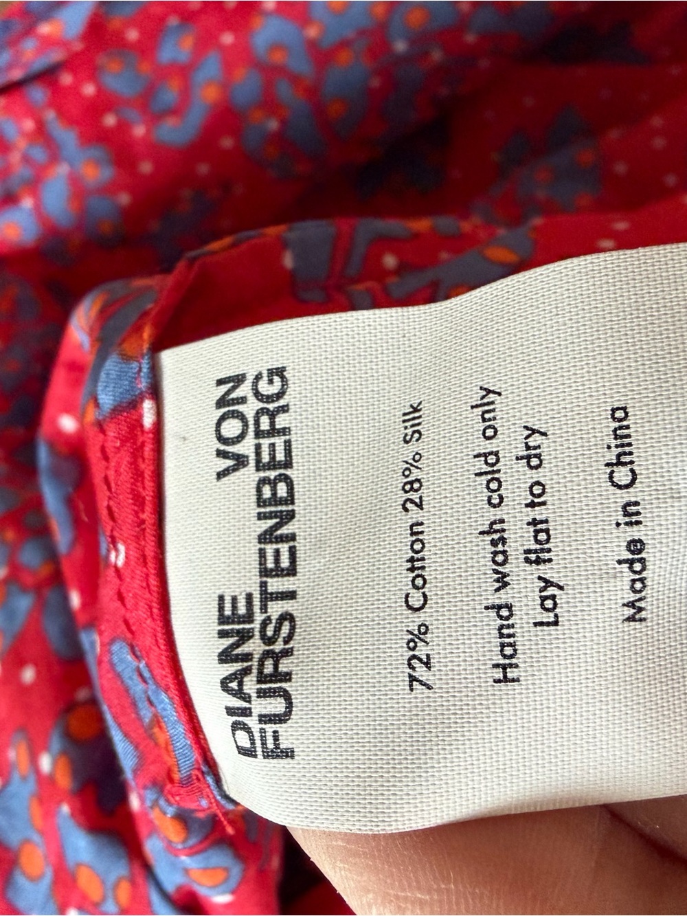 Diane von Furstenberg DVF Silk Cotton Floral Wrap Dress – Size Large - Picture 8 of 8